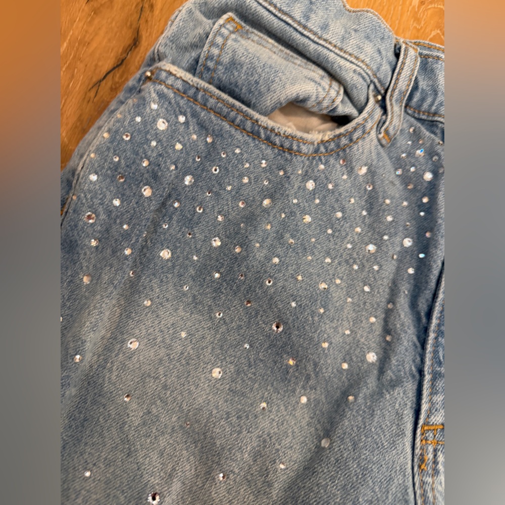 Universal Thread • Rhinestone High Rise Straight Jeans - Picture 6 of 9